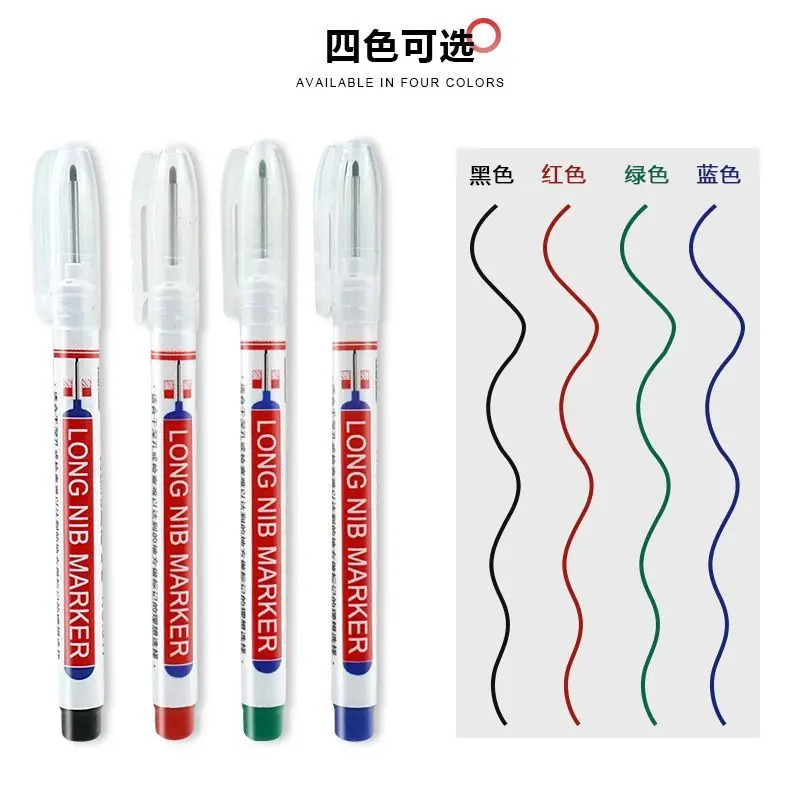 4pcs/Set Deep Hole Long Tip Head Thin Marker 20mm Nib Metal Pen Waterproof Bathroom Woodworking Decoration Multi-Purpose permanent marker pen marker pens permanent marker permanent markers paint marker pen markers pen long nib markers art markers paint pen art marker pen