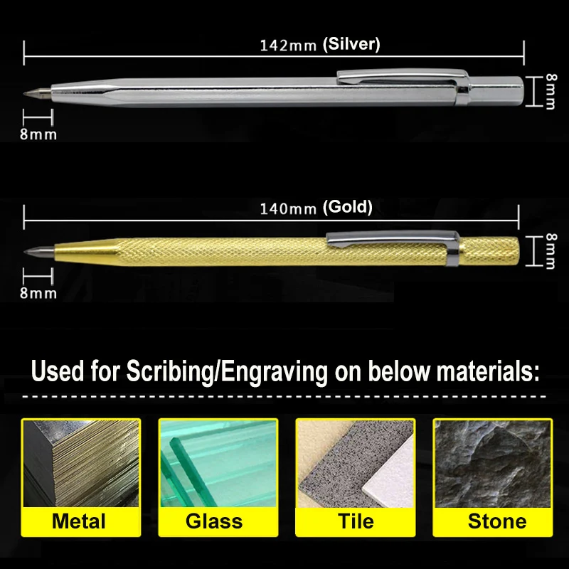 Glass Cutter Glass Scriber Pen Tungsten Carbide Engraving Pen for Ceramic Tile Metal Plate Wood Carving