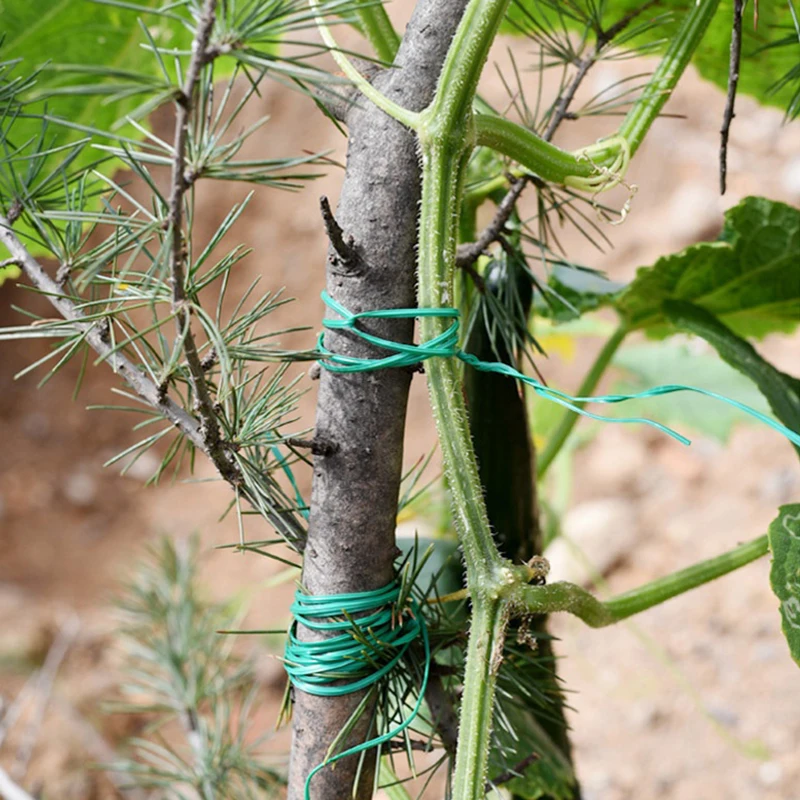 328 Feet(100m) Twist Tie, Green Cable Ties with Cutter, Reusable Garden Ties for Plant, Gardening, Flowers Climbing