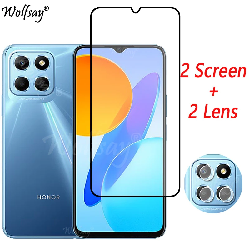 Full Cover Whole Glue Vetro Temperato Per Honor X6 Screen Protector Per Honor X6 X7 X9 X8 5G Vetro Per Fotocamera Per Honor X6 Glass 6.5