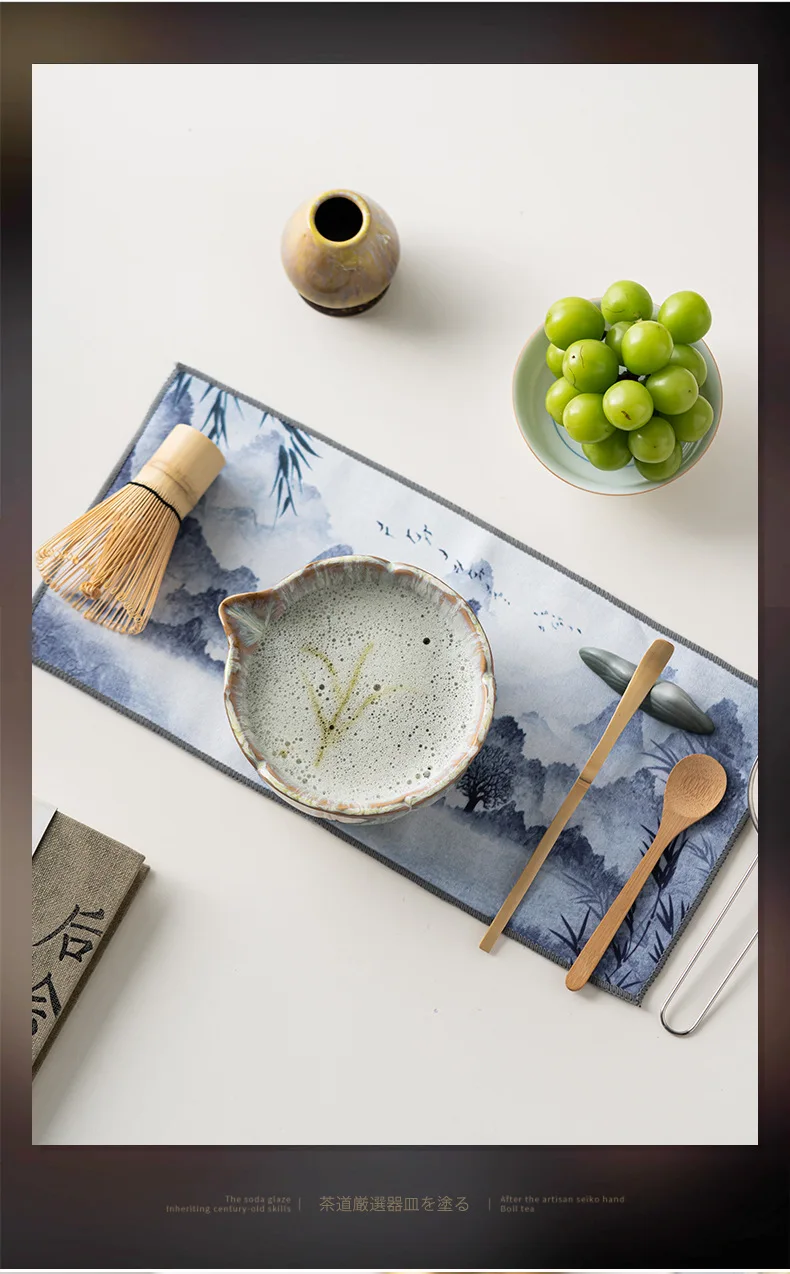 Petal Matcha Set 8 Pcs KilnChange Glazed Matcha Kit with Matcha Bowl Whisk Spouted Tools Handcrafted Ceremony luxury Gift Box