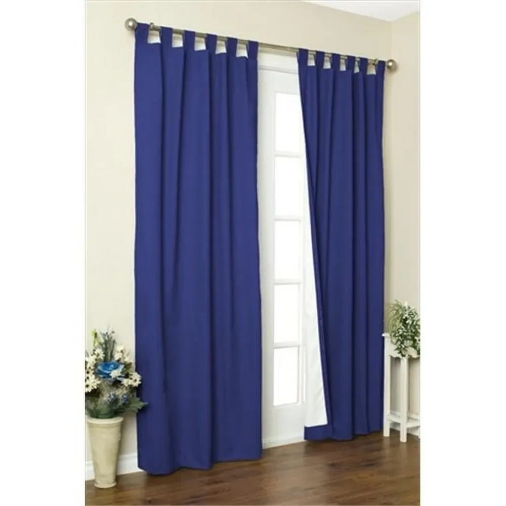 

Thermalogic Insulated Solid Color Tab Top Curtain Pairs 95 in., Navy Drapes in Living Room Curtains for Bedroom