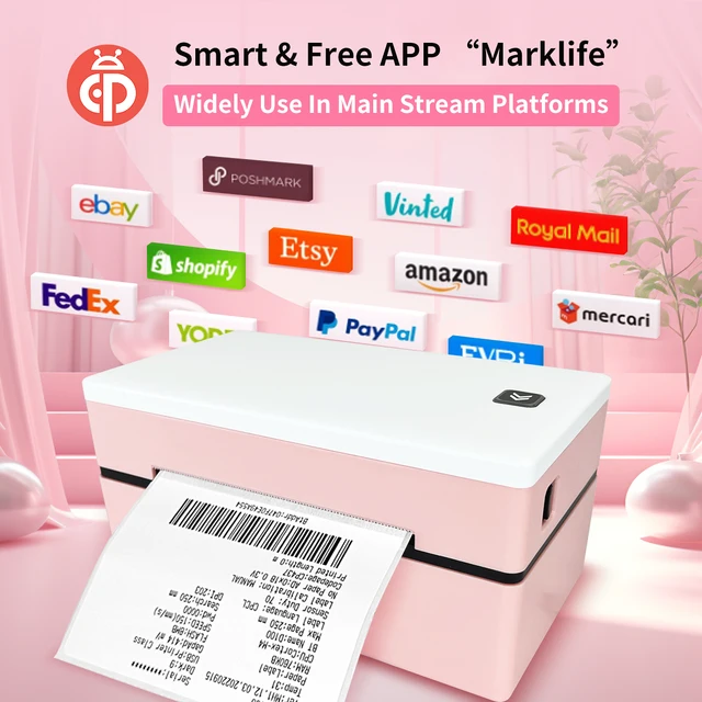 Marklife D200 Bluetooth Thermal Label Printer – 4x6” Small Shipping Label Printer for iPhone, Android, Mac & Windows 2
