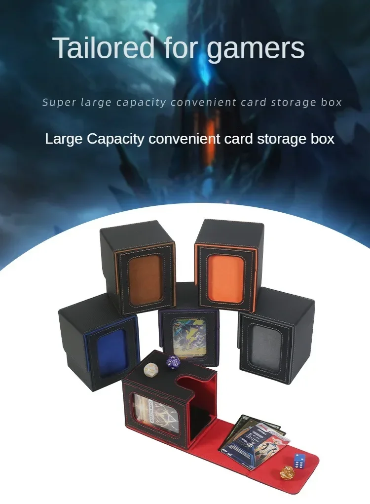 100+ Load Trading Card Deck Box für MTG Commander Display mit 2 Trennwänden Spiel Sportkarte Aufbewahrungsbox PU Magnet Deck Case – Detail 1