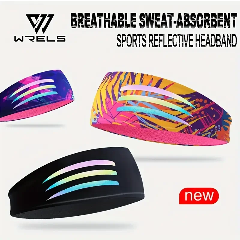 WRELS Sports Headband Wicking Workout Workout Sweatband Non Slip for Running Fitness Yoga Cycling Sport Sweatband for Men Women 2