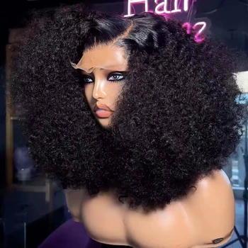 13x4 HD Transparent Lace Curly Wave Bob Wigs Human Hair 230 Density 5x5 Closure Lace Wig Water Wave Bob Wig PrePlucked For Women 1
