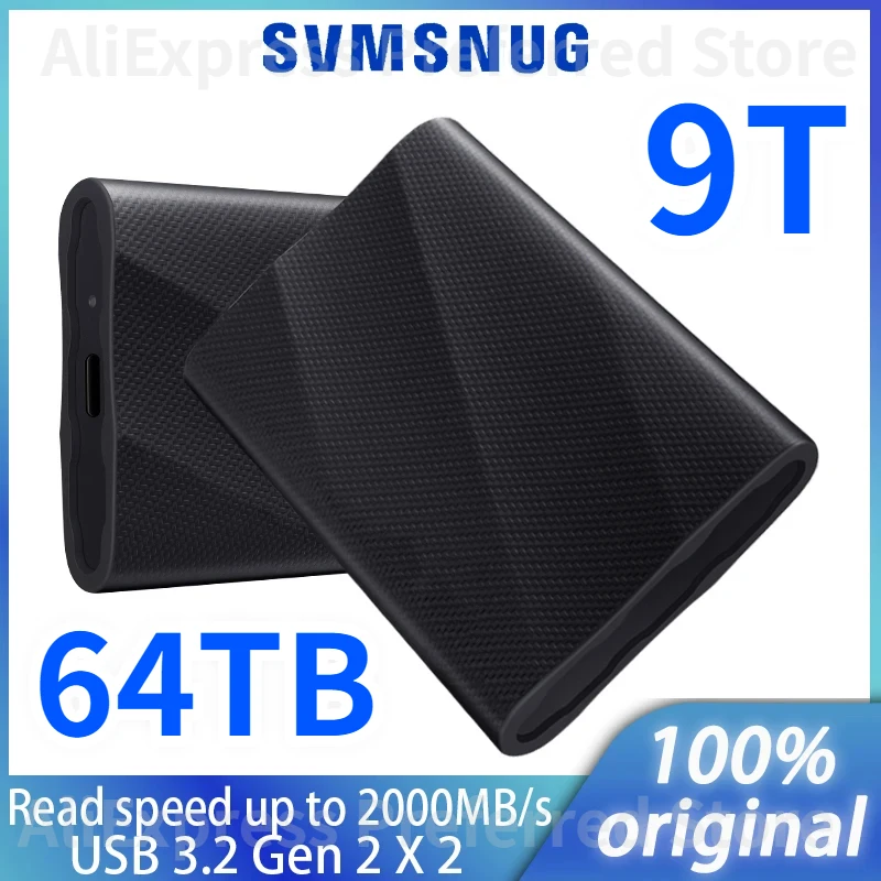 

T9 Portable SSD 1TB 2TB 4TB 8TB 64TB External Solid State Disk USB 3.2 Gen2X2 PSSD T9 High Compatible For Laptop PS5