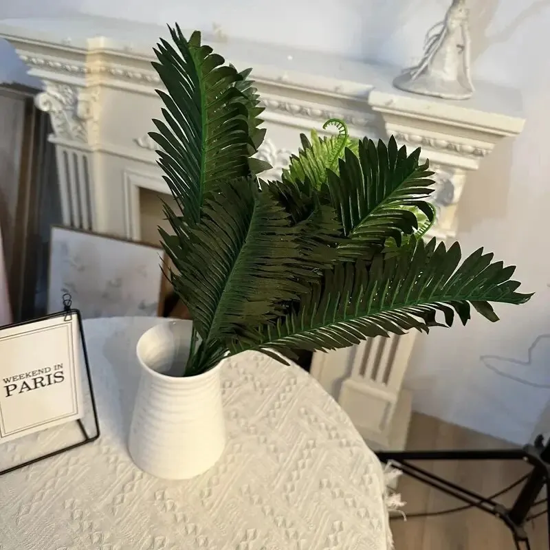 Description Picture 6 of item1pc,Artificial Plant, 18 Head Of Lron Leaves, Simulated Silk Cloth GreenPlanting, Iron Tree Leaves,Loose Tail, Palm Leaf Plant W