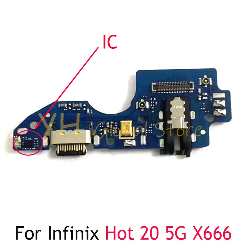 

Original For Infinix Hot 20 5G X666 20S X6827 USB Charging Board Dock Port Flex Cable Repair Parts