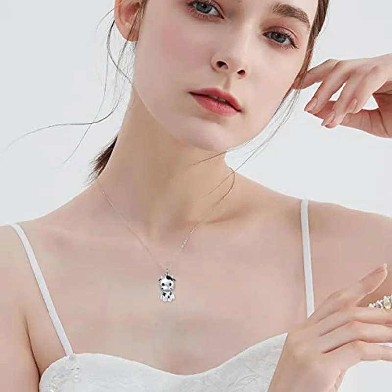 S925 silver, cow pendant necklace