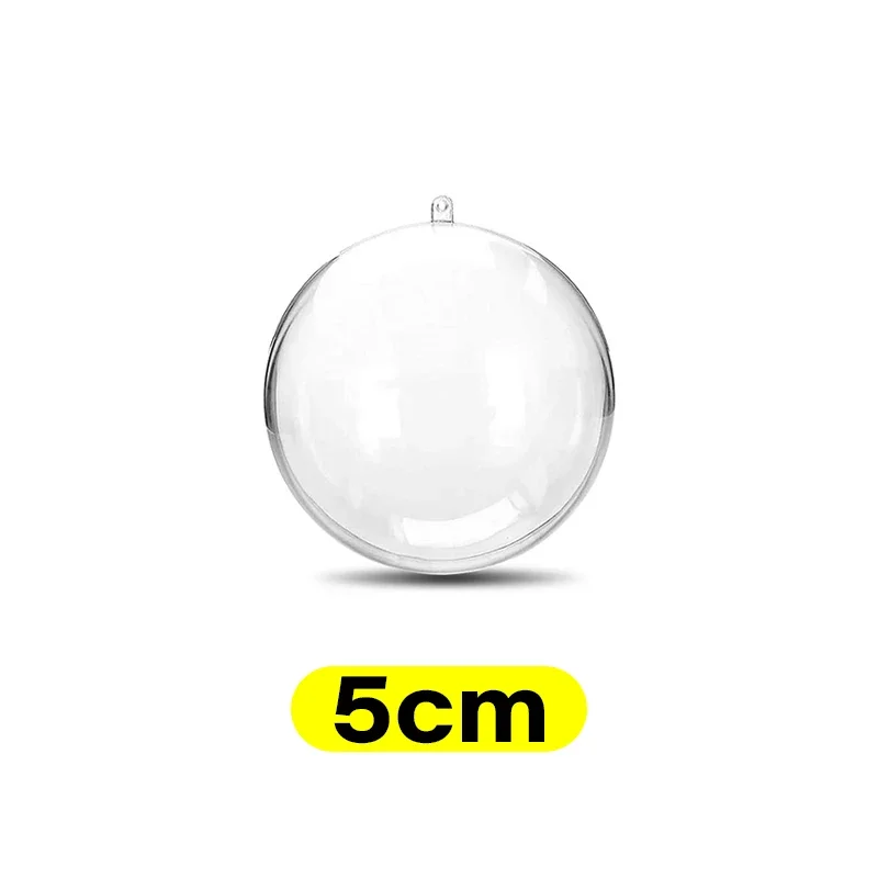 thumbnail image 1 of 1/12 piezas de bolas huecas de plástico transparente rellenables para hacer tú mismo, adornos colgantes para árbol de Navidad, regalos para fiestas en el hogar, caja de decoración, 1 of 5