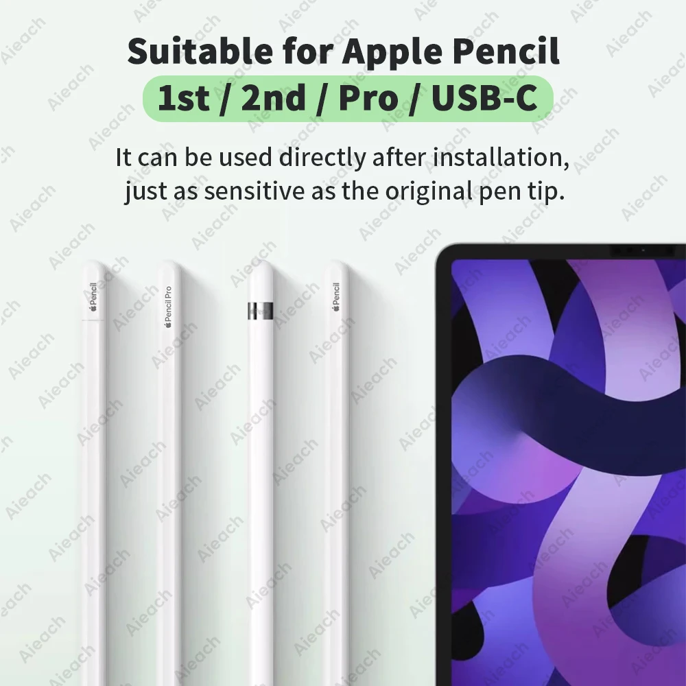 Apple Pencil Nib Replacement Tips - Metal  POM Wear-Resistant 2B Soft  HB Hard
