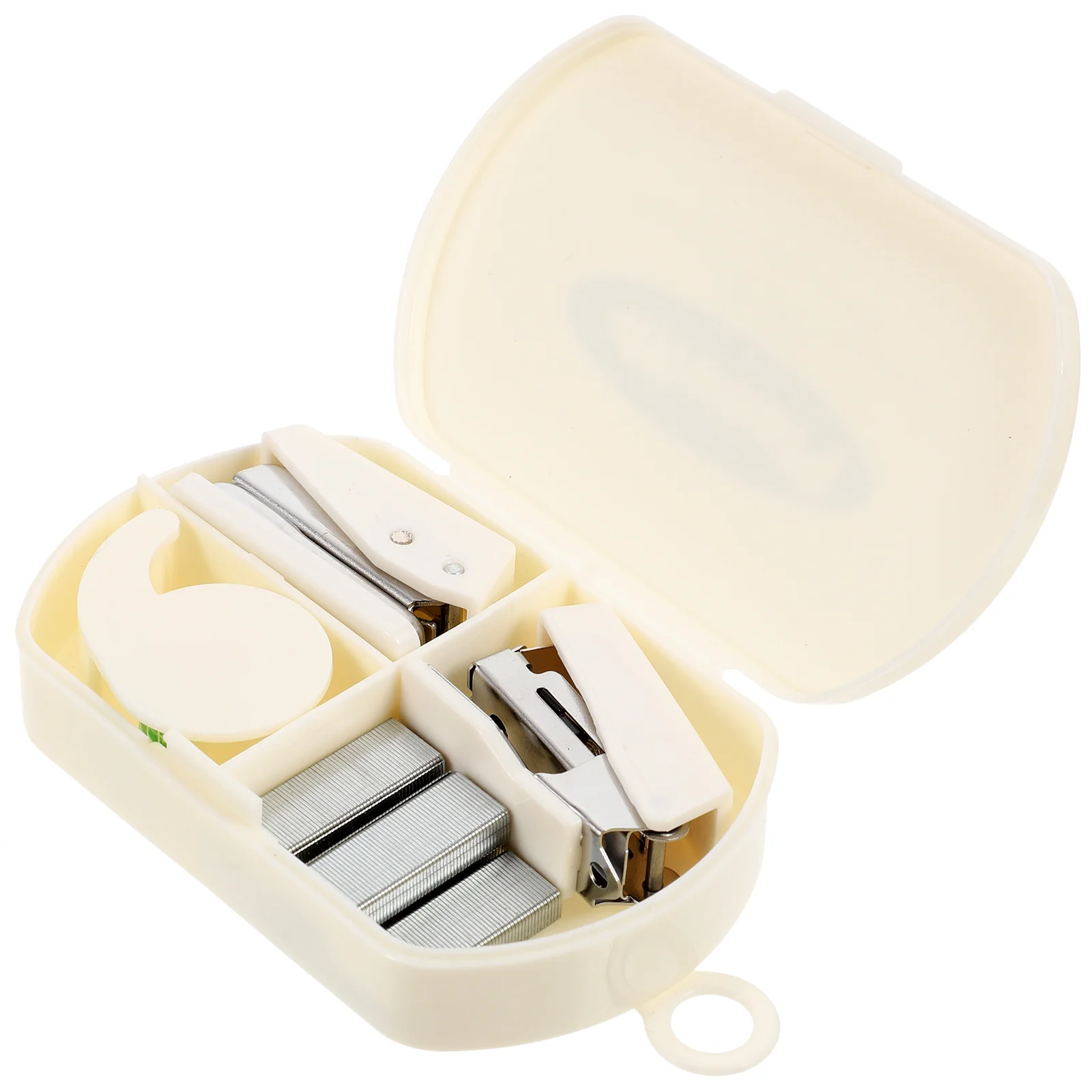 

Mini Stapler Desk Accessory Kits Desktop Stapler Hole Punch Tape Dispenser Office Supplies Set Office Home Stationery Gift White