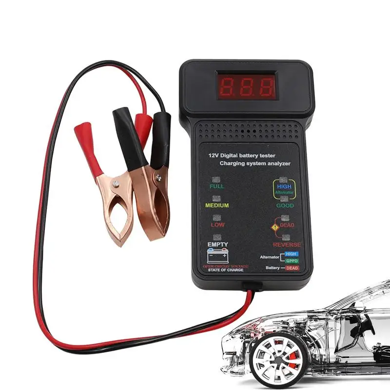 

Battery Tester LCD Digital Auto Battery Analyzer Charging Cranking System Tester Copper Car Battery Checker Diagnostic Tools