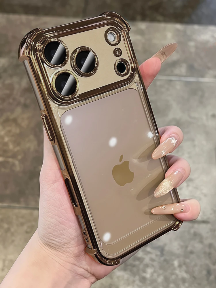 Shockproof Silicone Clear Plating Phone Case Cover