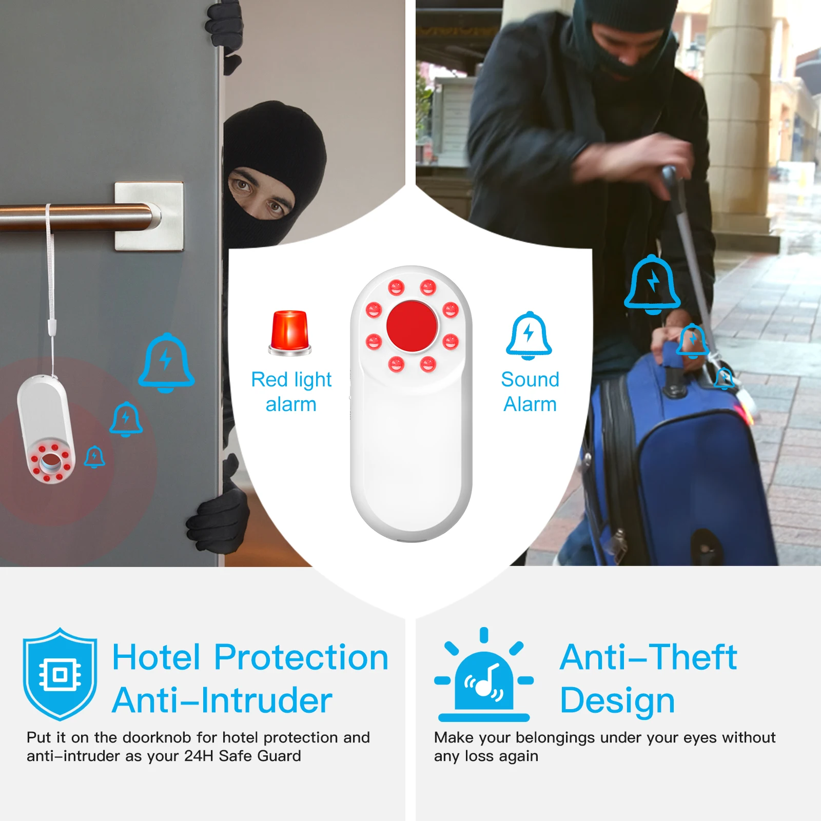 Newest Anti-Spy Bug Detector for GPS Tracker Hidden Camera Viewfinder Bugging Device, Anti-Theft Alarm