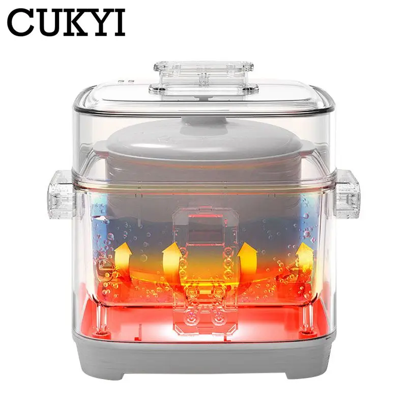 CUKYI Electric Slow Cooker 1L Stewing Soup Pot Bird's Nest Maker Porridge Casserole Breakfast Machine White Porcelain Liner 220V