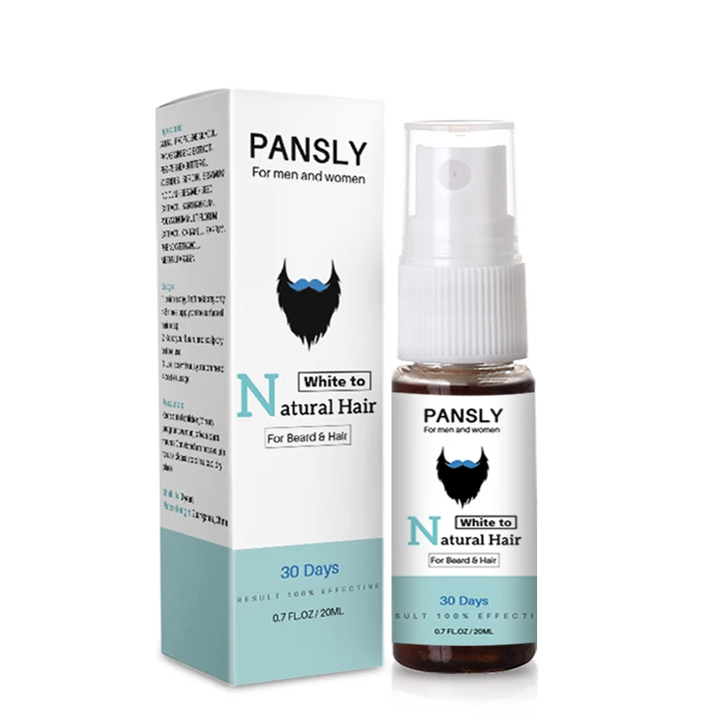 Pansly White To Black Natural Hair Fast Treatment Spray Anti Loss Repair Gray Regrowth Nourish Product Beard Hair Care Men Women images - 6