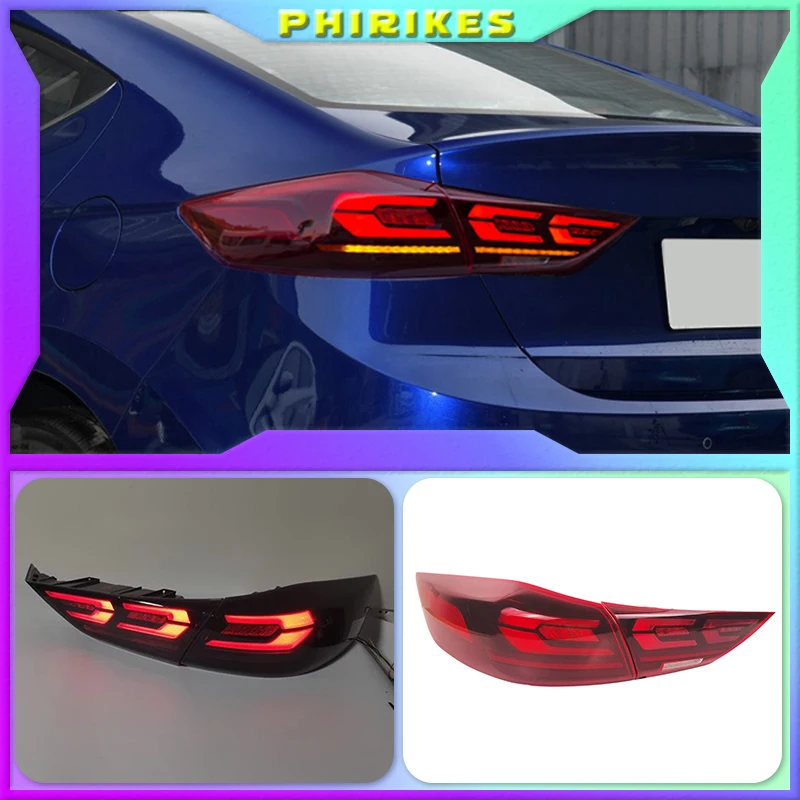 

Car Styling LED Complete Tail Lamp for Hyundai Elantra Taillights 2016-2019 Rear Light DRL+Turn Signal+Brake+Reverse light