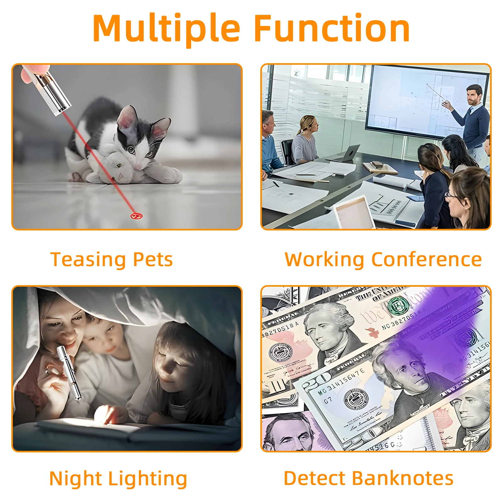 Wolinpet 1PC Cat Laser Toy,Cat Moss Detection Ligh， Long Range 7 Modes Lazer Projection Playpen for Indoor, Dog and Kitten Outdo