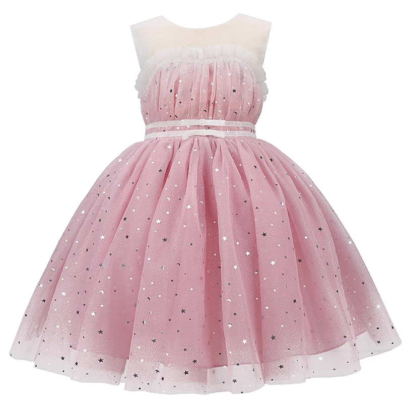 Girls Princess Dress For Kids Wedding Elegant Party Tutu Prom Gown Children Birthday Party Communion Sleeveless Puffy Vestidos Girls dress Princess costume Kids clothes