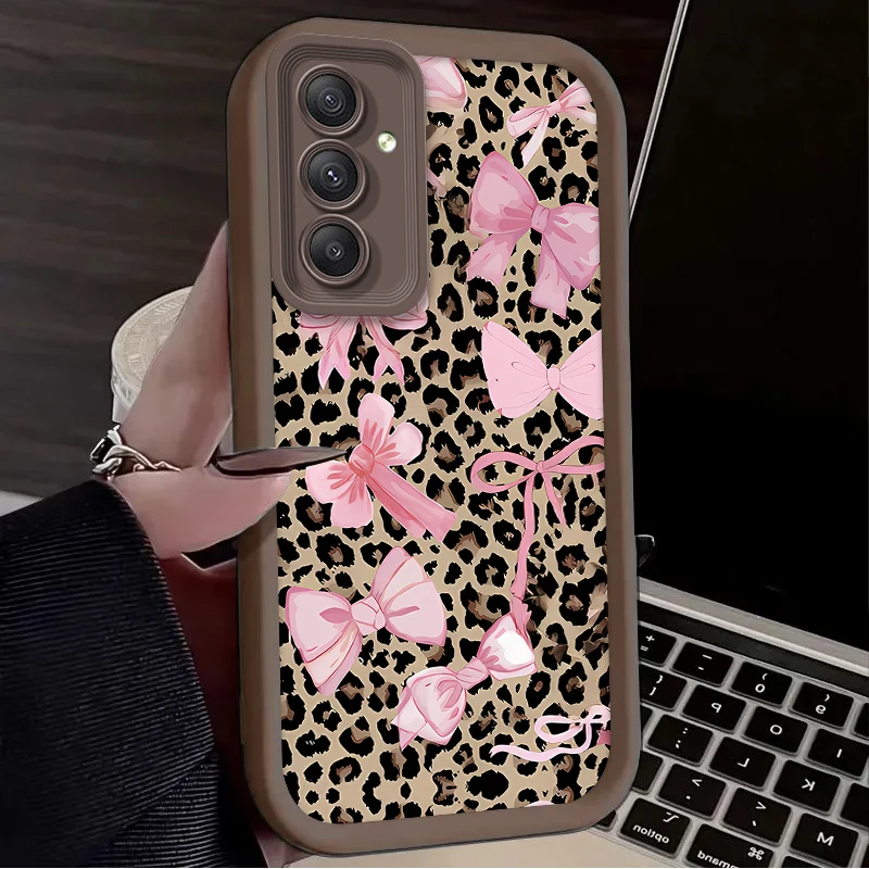 Leopard Pink Bow Print Phone Case Cover