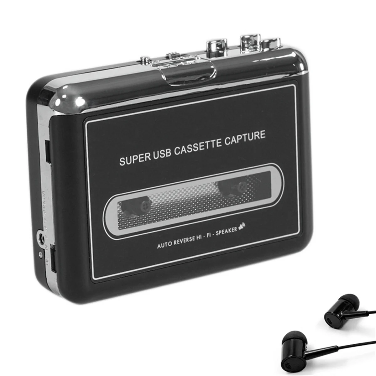 

Portable Stereo USB Cassette Player Cassette Tape to MP3 Converter Recorder with Loudspeaker Capture Audio Music Player