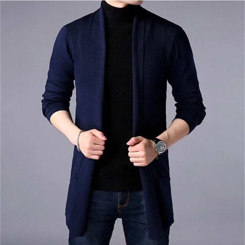 Cardigan Uomo Invernale A Cerniera – Maglione A Maglia Grossa In Colore Pieno, Morbido E Caldo Per Autunno E Inverno
