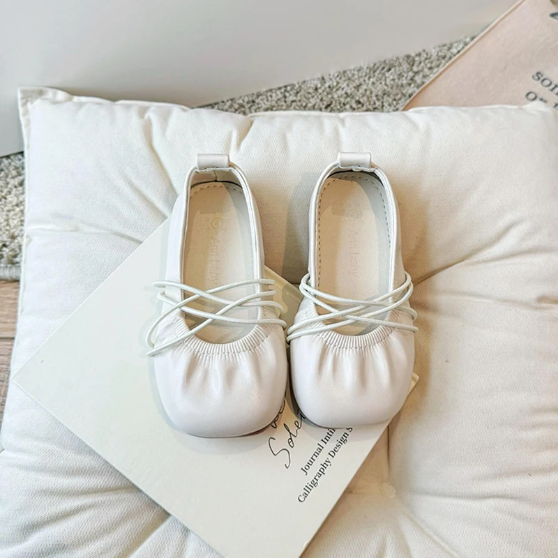 Baby Girl Shoes Fashion Solid Color Casual Mary Janes Soft Flats Children Kids Leather Shoes Comfortable Toddler Slip-on Loafers
