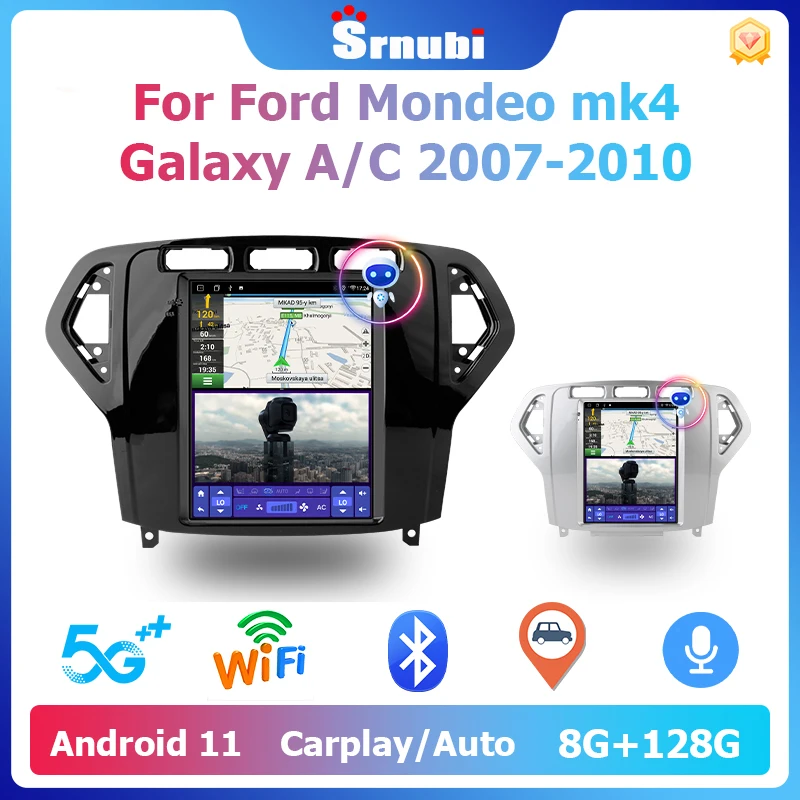 Автомобильная магнитола Srnubi Android 11 для Ford Mondeo mk4 Galaxy A/C 2007-2010 мультимедийное видео