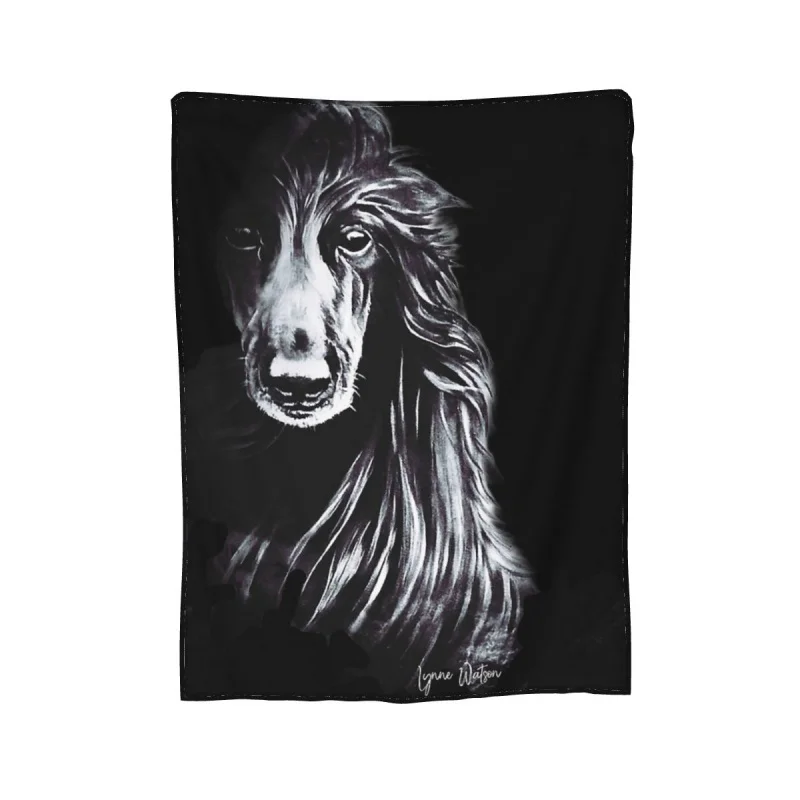 

Afghan In Shadows Black Afghan Hound Blanket Soft Warm Flannel Throw Blanket Bedspread for Bed Living room Picnic Travel Home