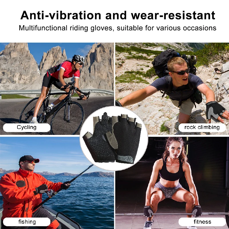 Half Finger Gloves Anti-Slip Anti-sweat Gym Fitness Fishing Cycling Gloves Outdoor Summer UV Protection Gloves Cycling Equipment 2