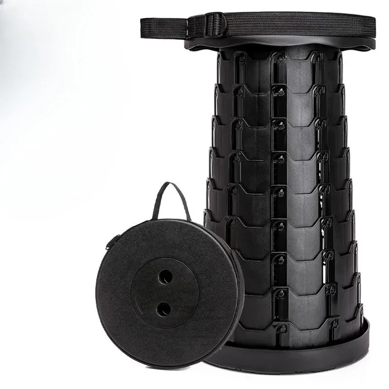 Portable Collapsible Telescopic Stool Sturdy Foldable Stool with Load Capacity of 400lbs Retractable Camping for Hiking