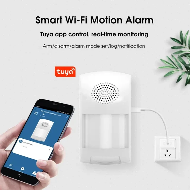 TAIBOAN WiFi Sound And Light Alarm Infrared Detector PIR Motion Alarm Sensor Smart TUYA  APP Remote Notification Security System 2