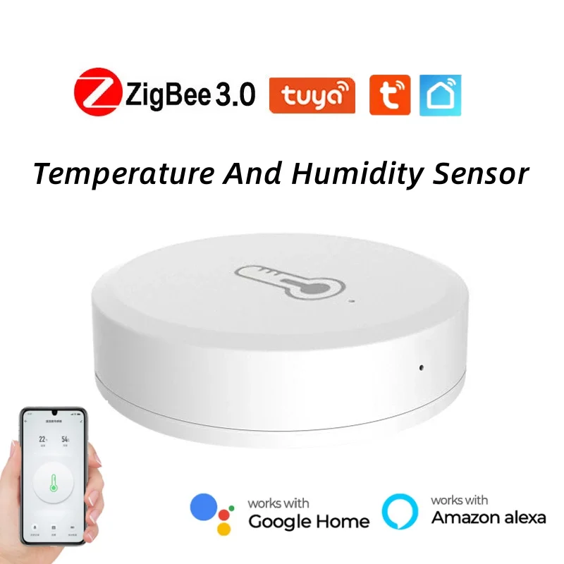 

Tuya Zigbee Smart Temperature and Humidity Sensor Smartlife APP Remote Monitor Work with Alexa Google Assistant Smart Home