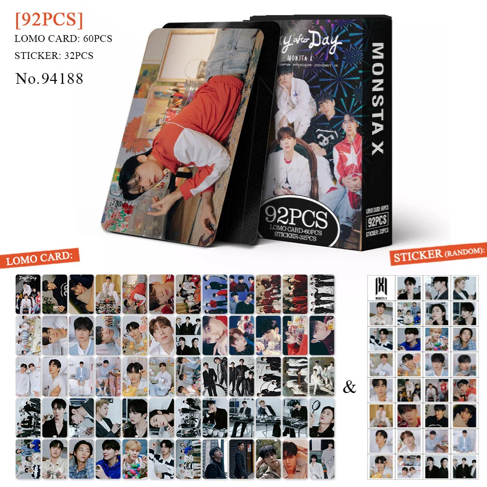 

92pcs Kpop MONSTA X Photocard Albums Lomo Card Lee Minhyuk I.M Lee Jooheon Kihyun Chae Hyungwon Shownu Postcard Fans Gift