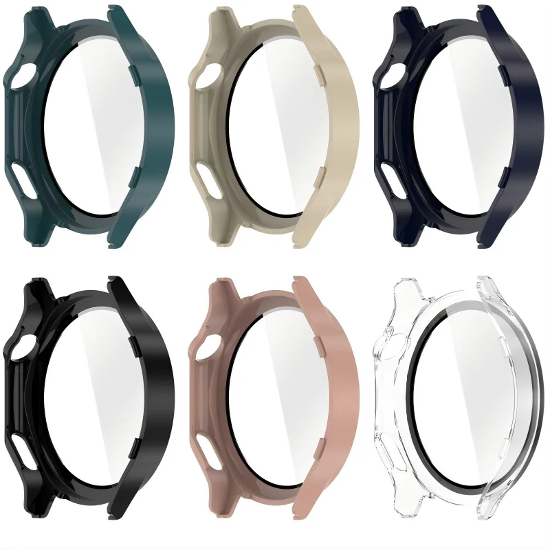 Premium Tempered Glass Smartwatch Protective Case - Full Cover Bumper Protector