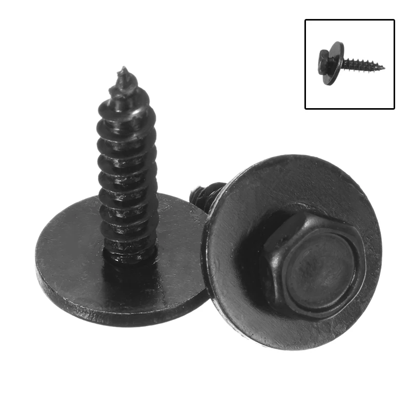 Car Screws 10/20 Pcs Self Tapping Tapper Screw + Washer For BMW Hex Head 8mm 4.8 x 19 mm