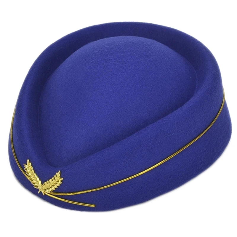 Hat 12 - Colorful Women Beret Elegant Stewardess Hat Berets Solid Color Female Flight Attendant Hat Sweet Business  main image 2