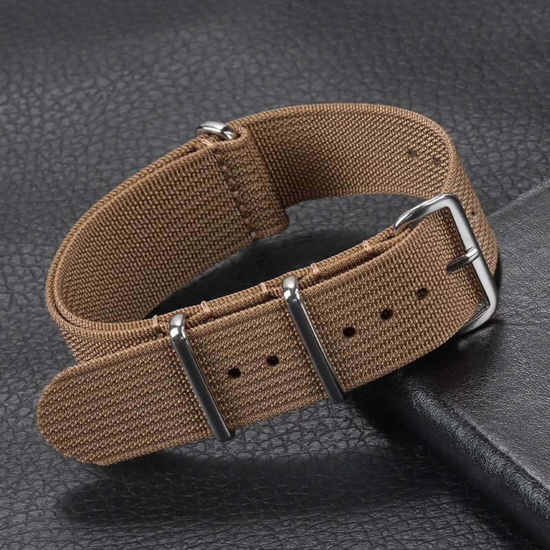 Versatile Ribbed Nylon Watch Strap - Unisex Nylon Bracelet for Military Style Watches
