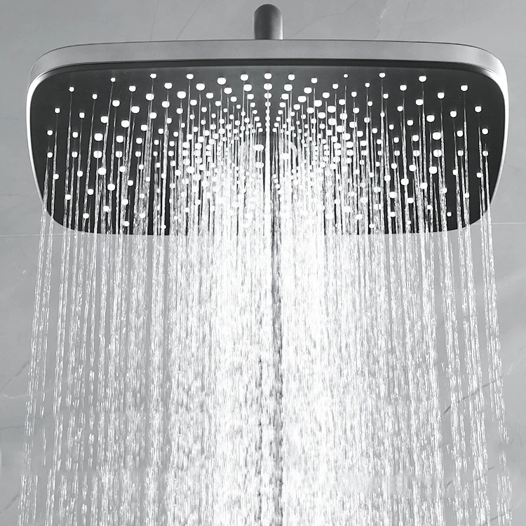 Newly Digital Piano Bathroom Shower System Wide Panel Brass Shower Faucets Mixer Luxury Gray Thermostatic Bathroom Sets
