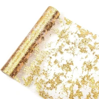 Sparkle Metallic Gold Table Runner Gold/Silver Sequin Glitter Metallic Foil Mesh Roll Party Wedding Birthday Table Decoration 2