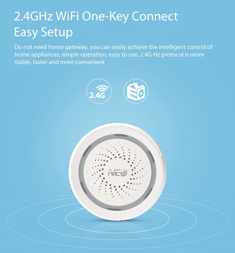 

Датчик сигнализации Smart Home с Wi-Fi и оповещения от приложения, не требуется, подключи и работай, совместим с Alexa Echo Home