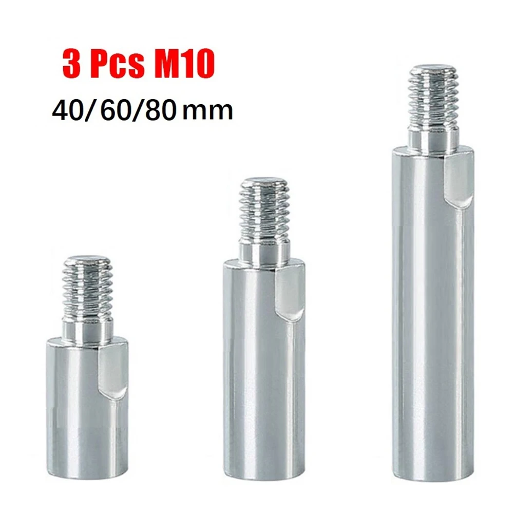 

3Pcs M10 Angle Grinder Extension Rod 40 60 80mm Thread Adapter Rod-Polishing Pad Grinding Connection Rod Polisher Accessories