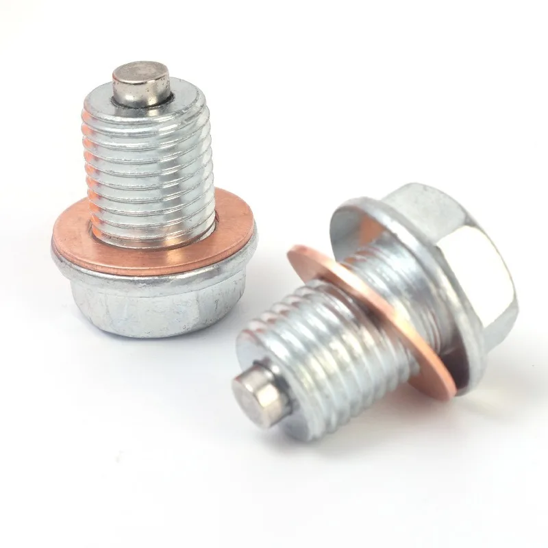 Magnetic Oil Drain Screw Gasket Car M14*1.5 Aluminum/Copper Oil Drain Plug Sump Nut Bolt with Copper Gasket Washer oil drain plug gasket oil drain plug seal washer o ring gasket sealing washers engine gasket set copper gasket combination 5~1PCS