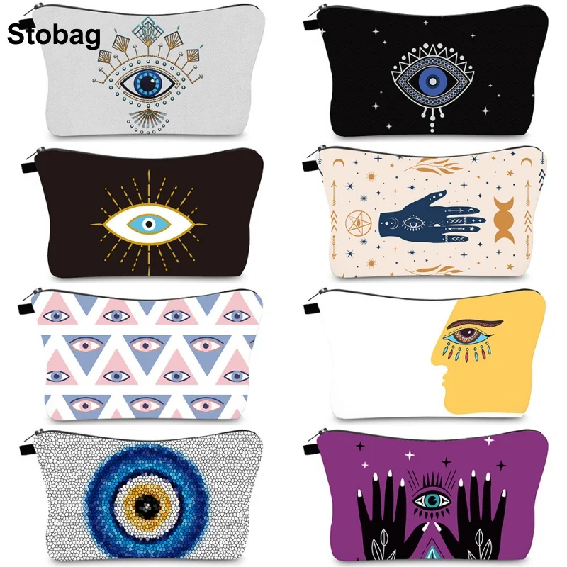 

StoBag 2pcs Makeup Bag for Women Cosmetic Packaging Handheld Polyester Waterproof Zipper Travel Storage Pocket Wash Pouches