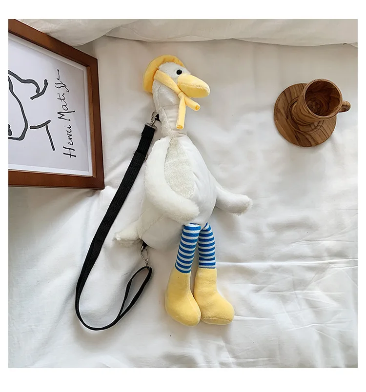 Cute duck plush bag female new ins cartoon funny shoulder bag Girl personality student messenger doll bag