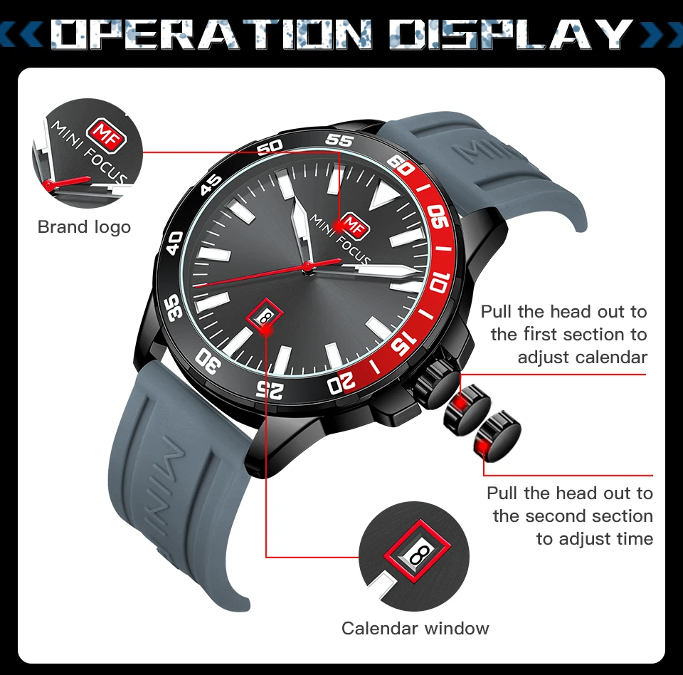 MINI FOCUS Quartz Watch for Men Waterproof_voghion.com