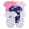 Summer 5 Piece Fashion Cartoon Boys and Girls Bodysuits 100% Cotton Soft Newborn Bodysuit Set 1