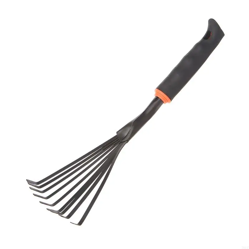 T8UC 1Pc Portable Mini 9 teeth Steel Rake For Home Garden Transplanting Tool